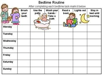 Template Weekend Instructions for Grandparent's Bedtime