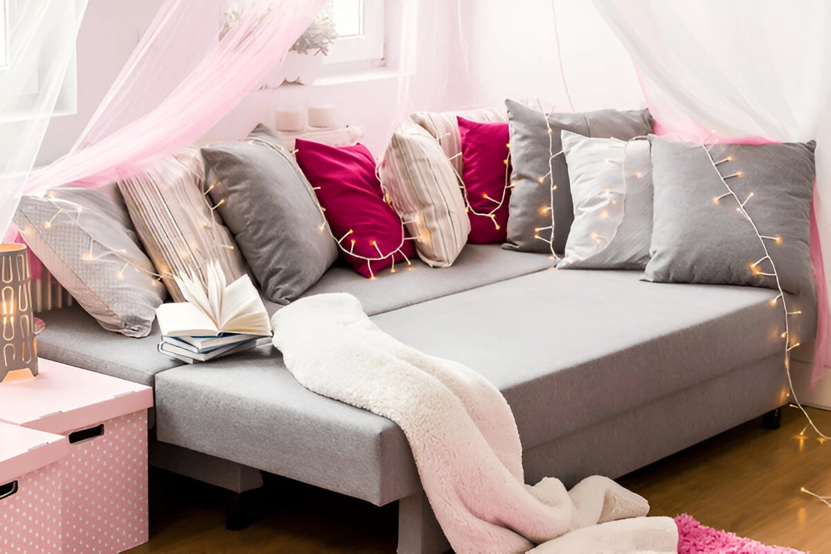 Bed with Cushions